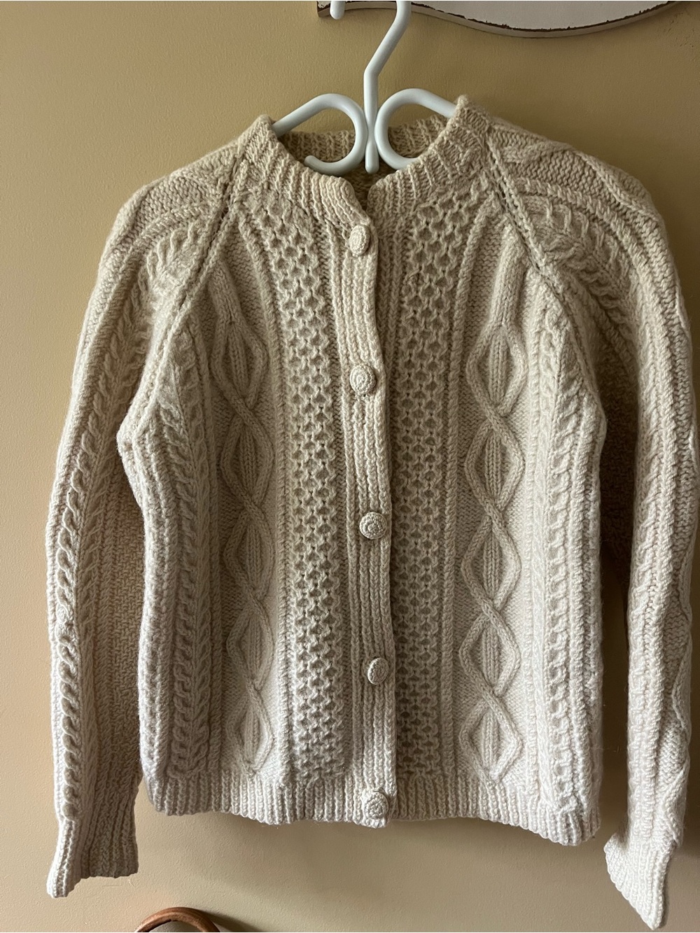 Vintage Cream Knit Wool Sweater